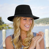 Victoria Fedora-White__This white or black fedora women's hat is cute and comfortable.