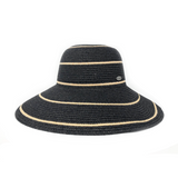 Savannah-Black/Camel__This wide brimmed Spanish hat can protect your head and shoulders from the sun with UPF 50+.